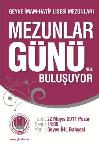 Geyve imam-hatip lisesi mezunları son mezunlar günü´nde buluşuyor
