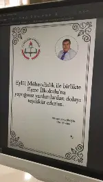 Eşme İlkokulundan Teşekkür