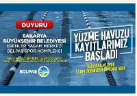 Belpaş yüzme havuzu kayıtları devam ediyor.