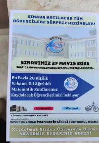 GEYVE ANADOLU İMAM HATİP LİSESİNE KATILM SINAVI VAR