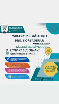 📌Proje Sınıfı sınavı Cumartesi günü
