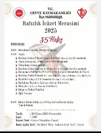 Geyve'de Hafızlık İcazet Merasimi ve Kur'an Kursu Açılışına Davet
