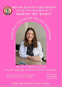 Dr. Çiğdem Çınar'dan ÇOCUK SAĞLIĞI Konferansına davet