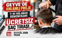 Geyve'de Öğrencilere Ücretsiz Tıraş